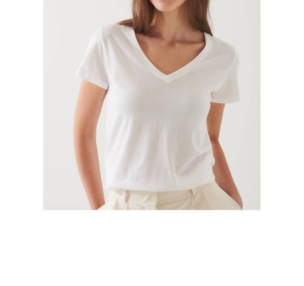Patrick Assaraf - Lightweight Pima Cotton V-neck Top