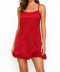 Alice + Olivia - Ruffle Hem Slip Dress