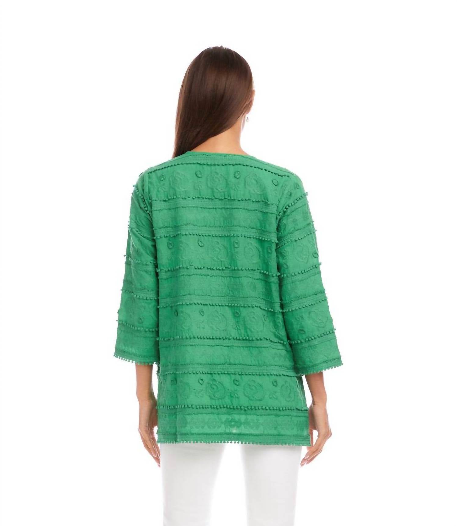 Karen Kane - 3/4 Sleeve Embroidered Tunic