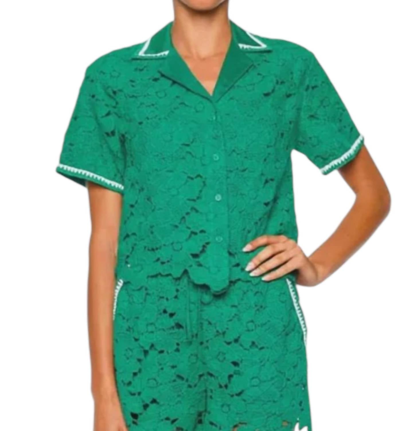 Jonathan Simkhai - GLENN LACE CAMP SHIRT