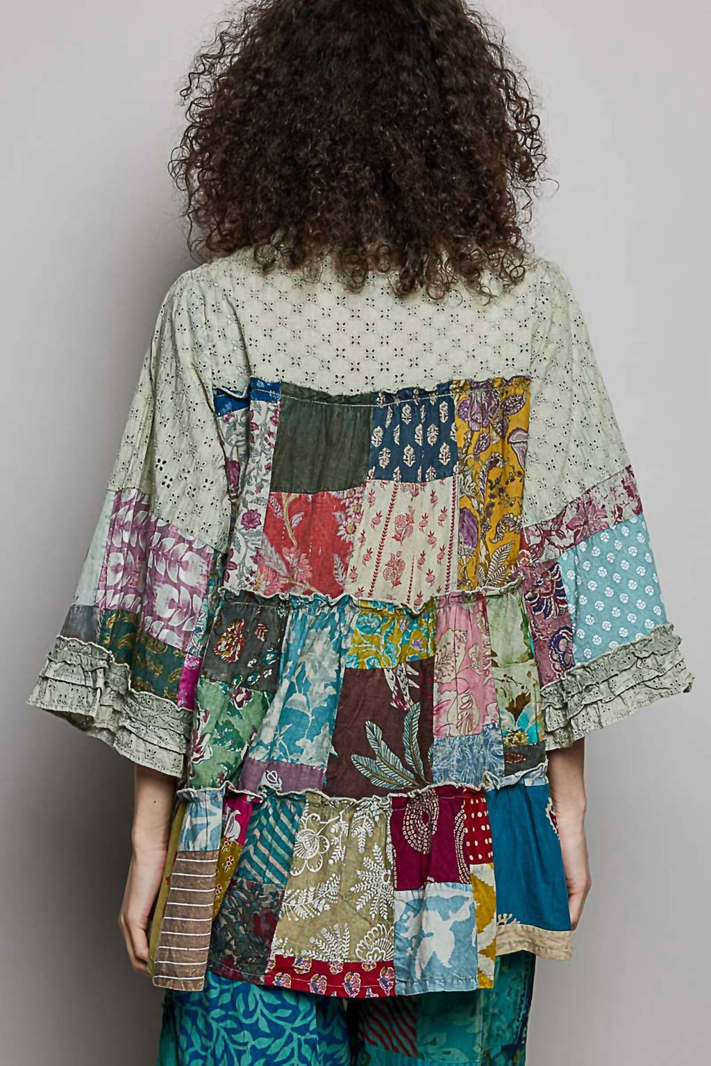 Pol - One Of A Kind Patch Work Tunic Top