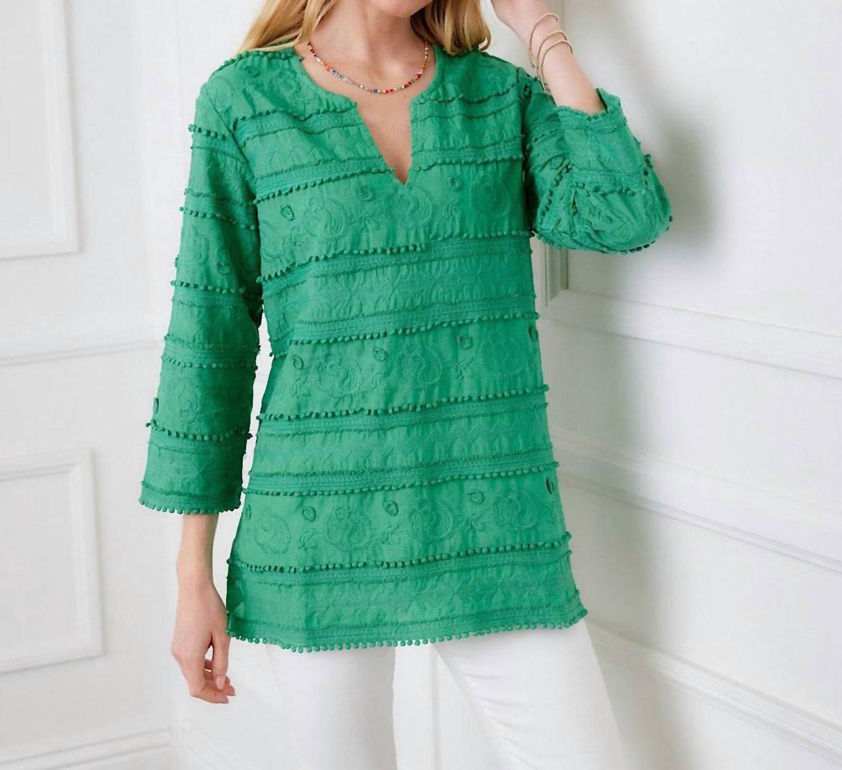 Karen Kane - 3/4 Sleeve Embroidered Tunic
