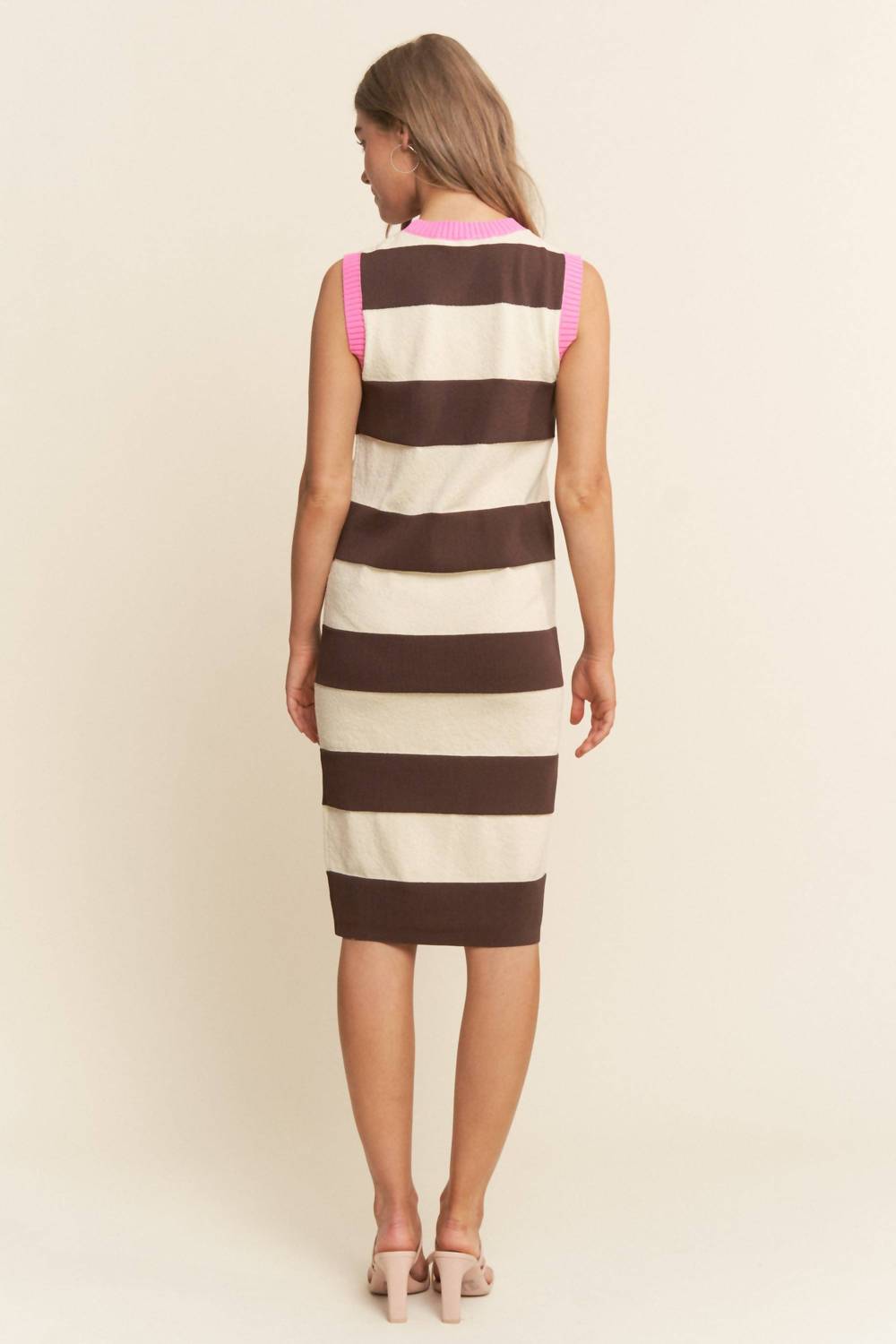 J.Nna - Lisa Striped Soft Knit Sleeveless Knit Dress