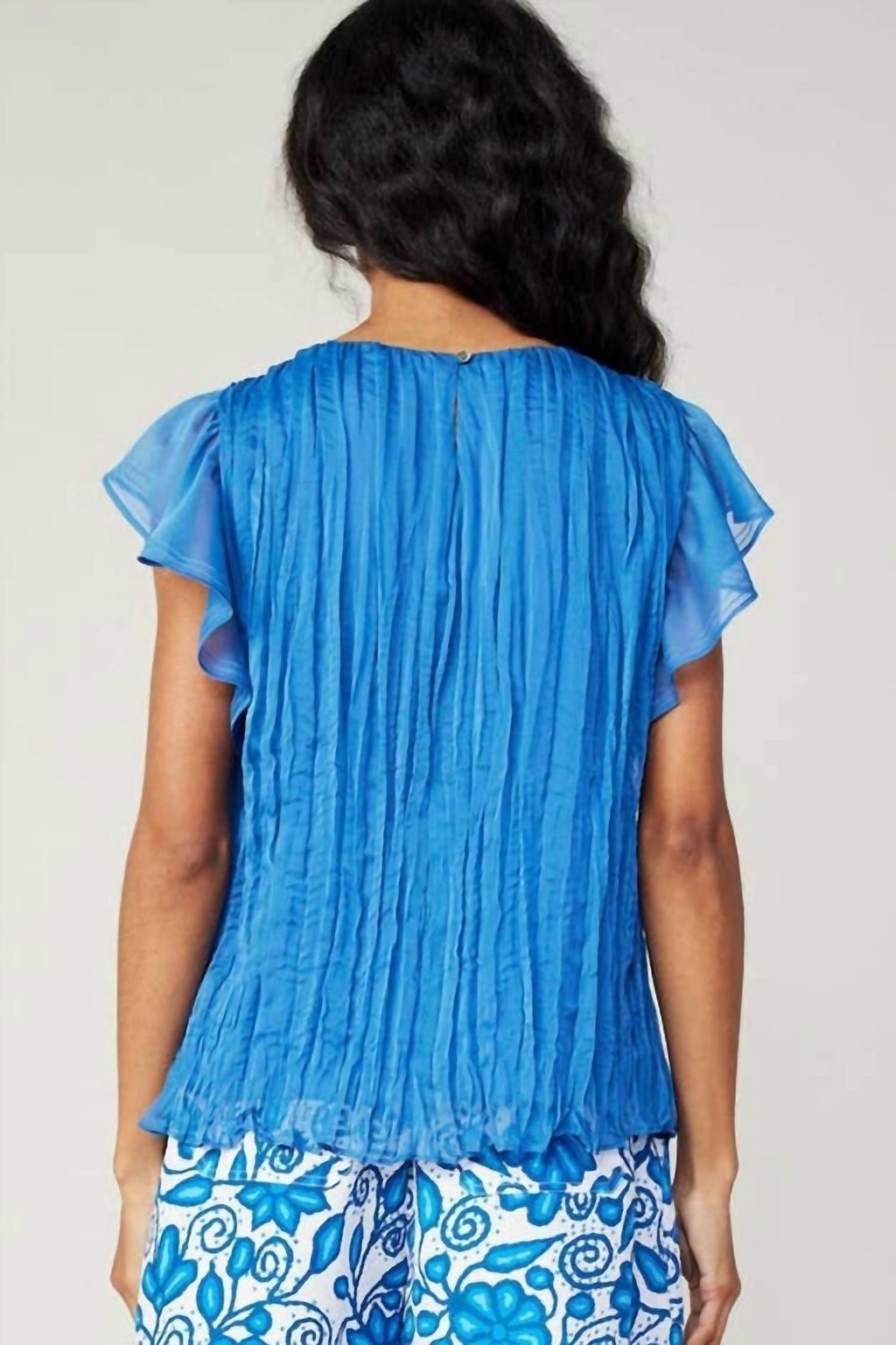 Current Air - Flutter Short Ruffle Sleeve Crinkle Top