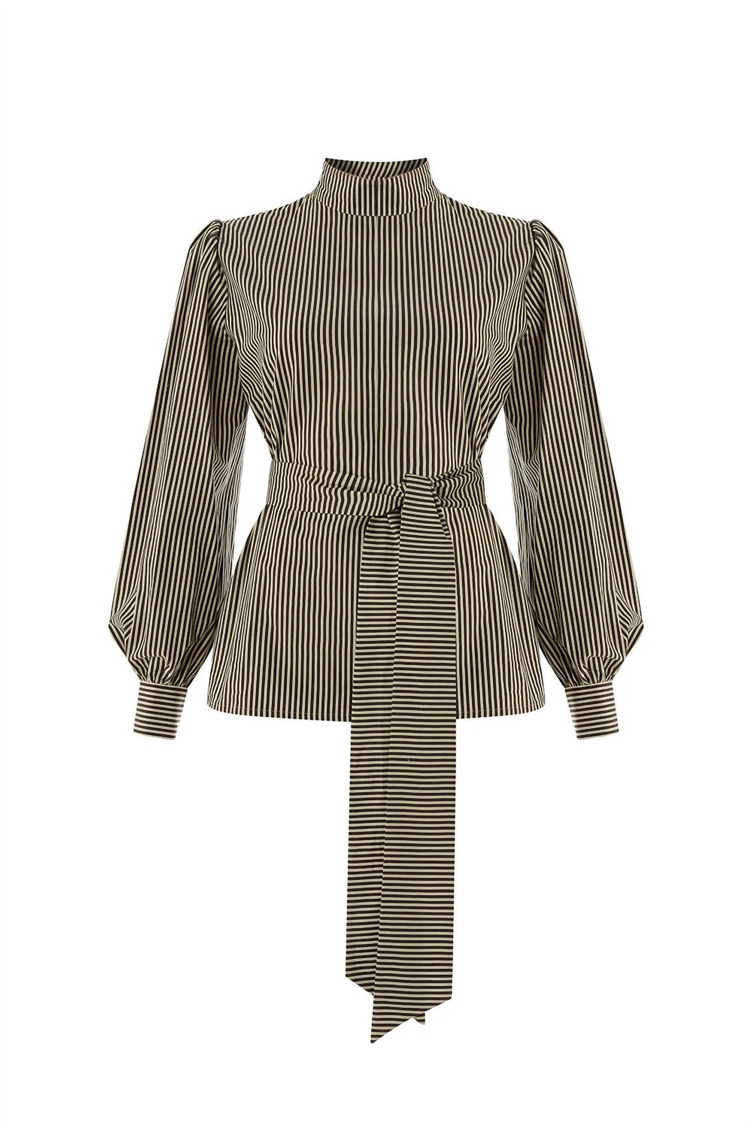 Exquise - High Neck Cotton Blouse