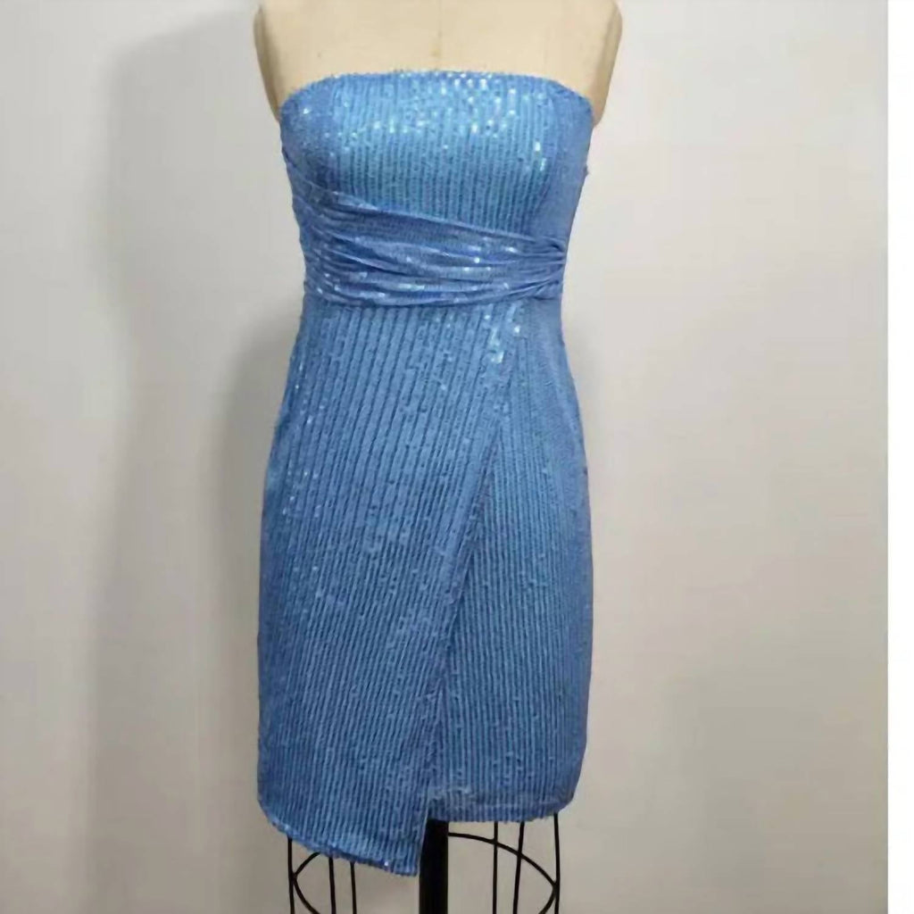 Rosa Clothing - Strapless With High Faux Wrap Mini Dress