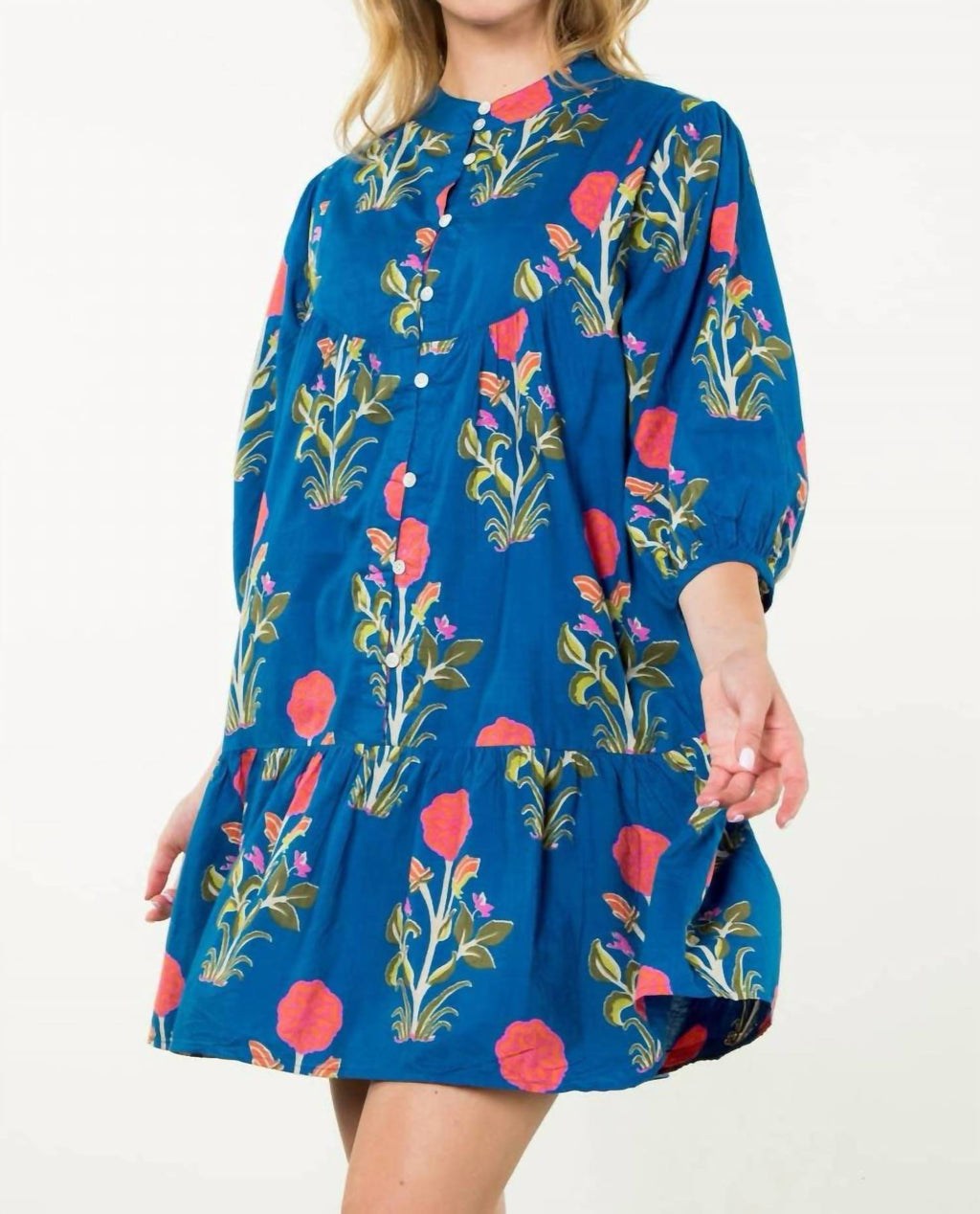 Thml - Jean Baby Mid Sleeve Floral Print Dress