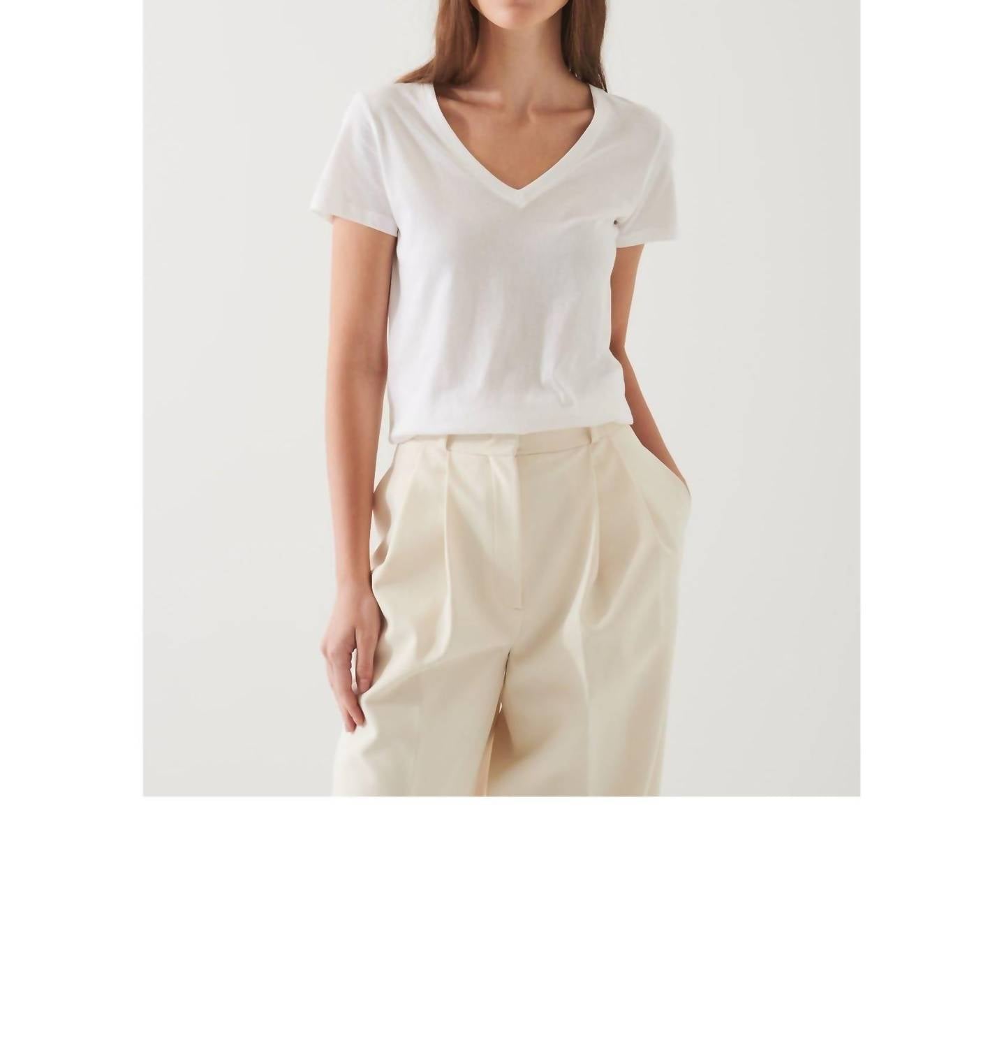 Patrick Assaraf - Lightweight Pima Cotton V-neck Top