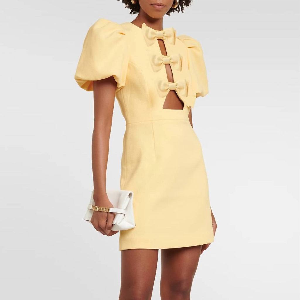 Sanyao Fashion - Chic Bow Accent Cut Out Mini Dress