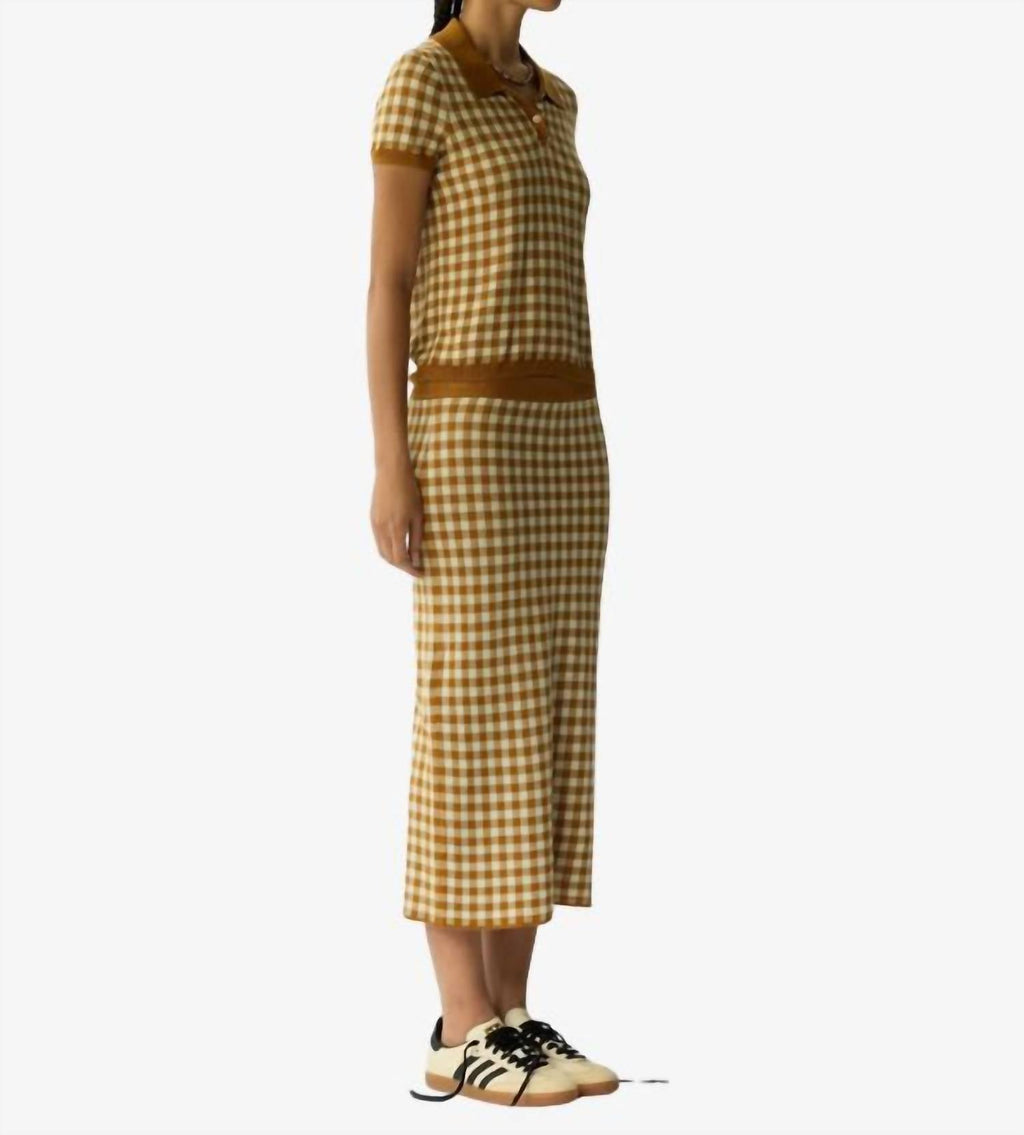 Guest In Residence - Gingham Shrunken Polo Top