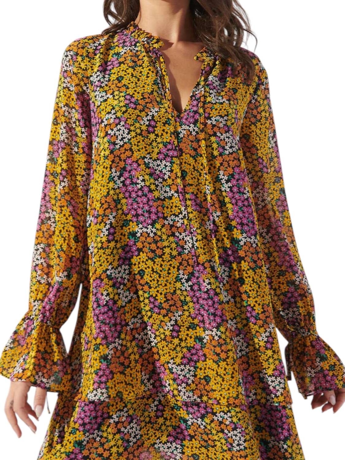 Sugarlips - Hitachi Floral Karyssa Double Layer Trapeze Dress