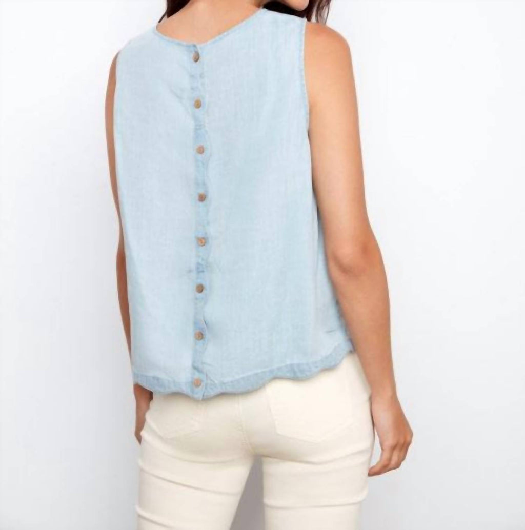 Charlie B - Scallop Hem Sleeveless Top