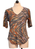 Nally & Millie - Women's Printed Arrow V Neck Top