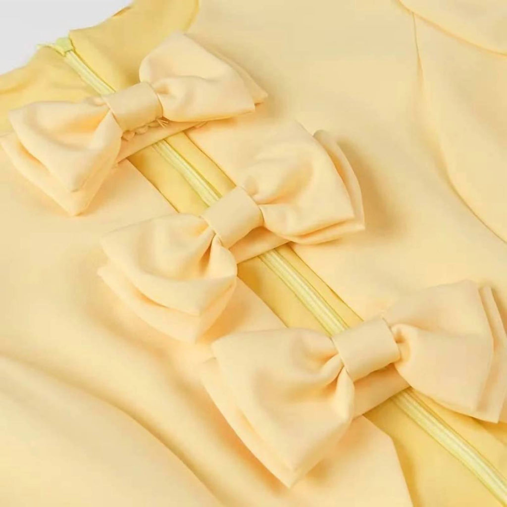 Sanyao Fashion - Chic Bow Accent Cut Out Mini Dress