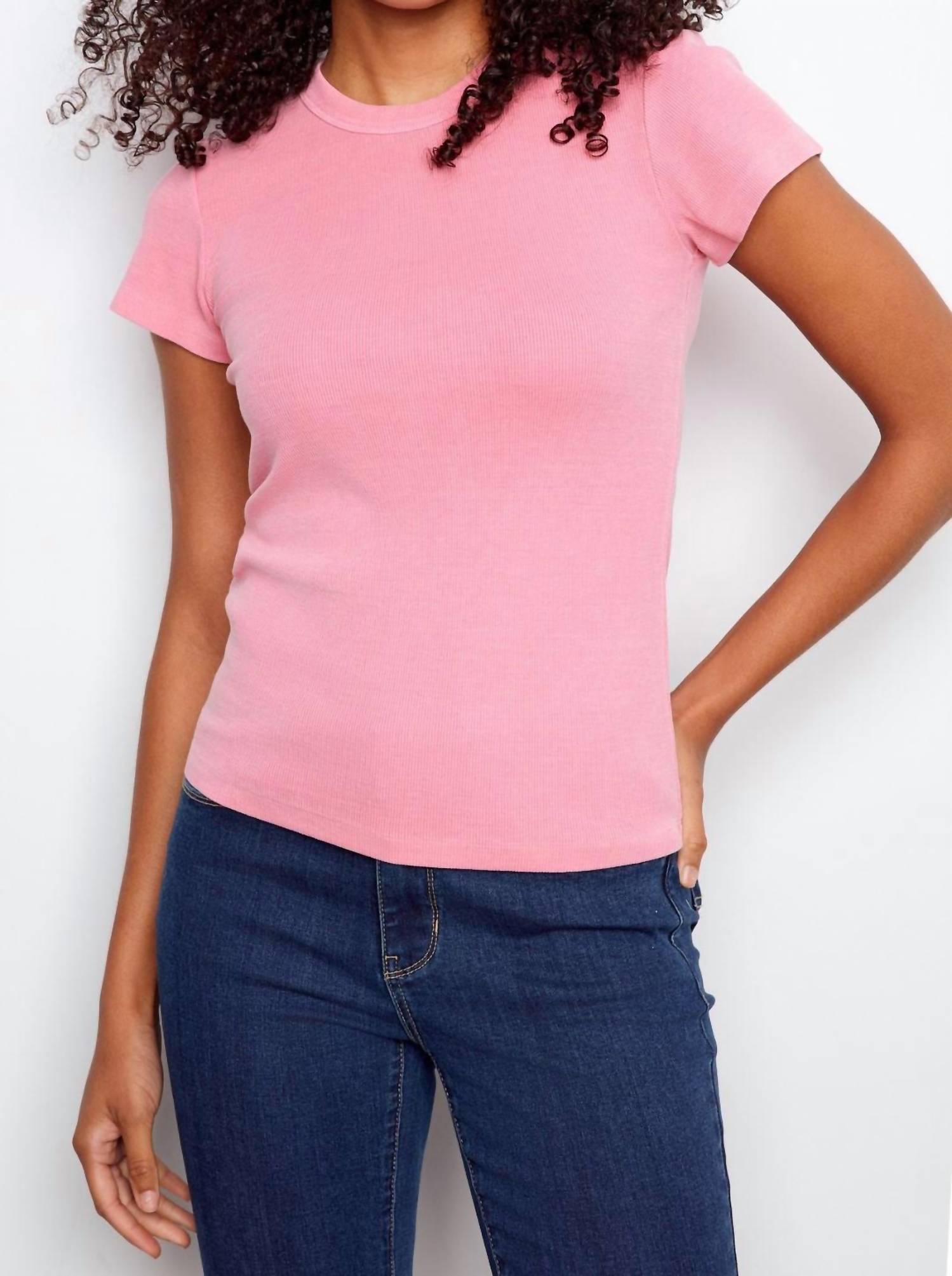 Charlie B - Tencel Ribbed Crew Neck Tee