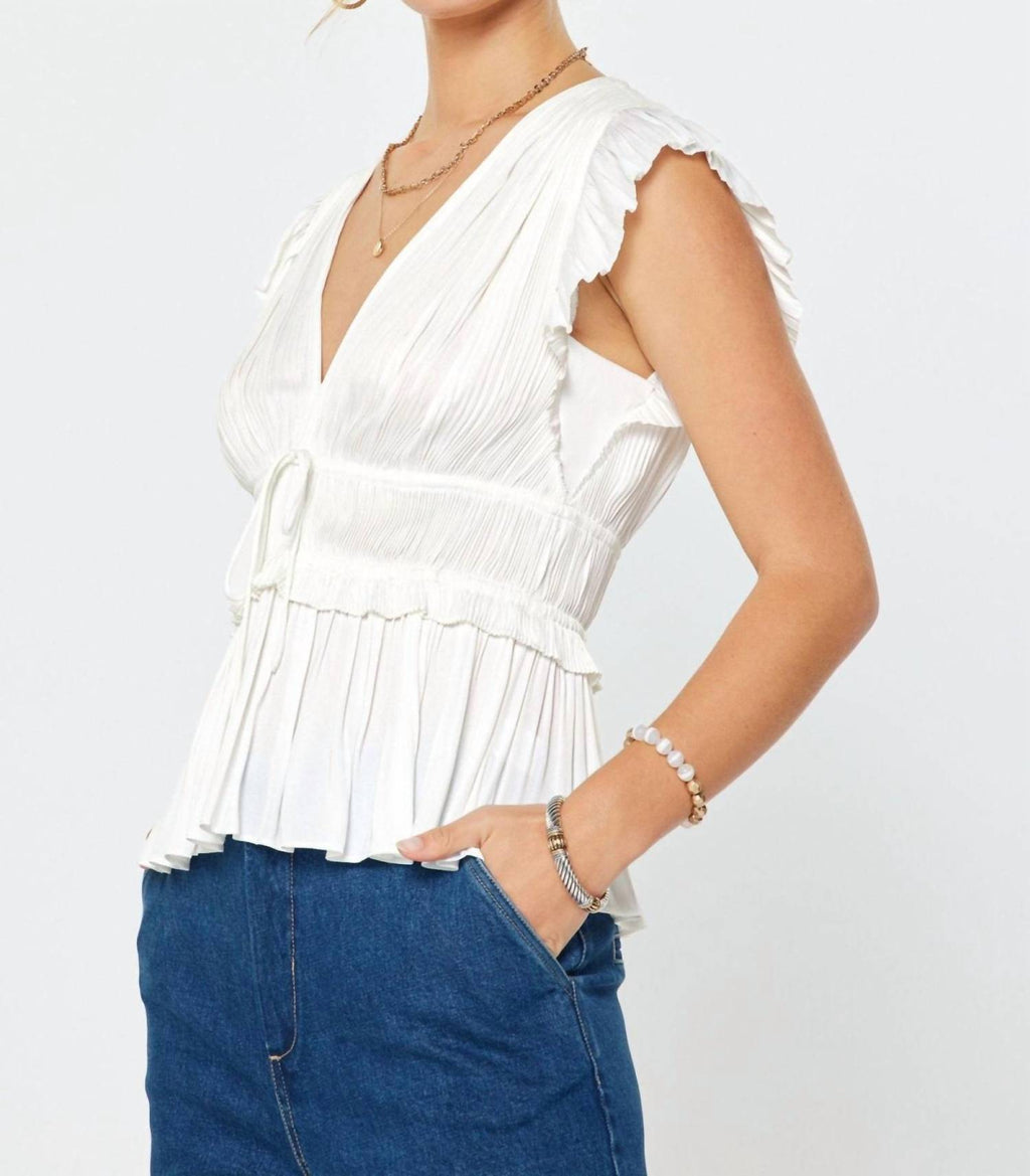 Current Air - V-neck Pleated Top
