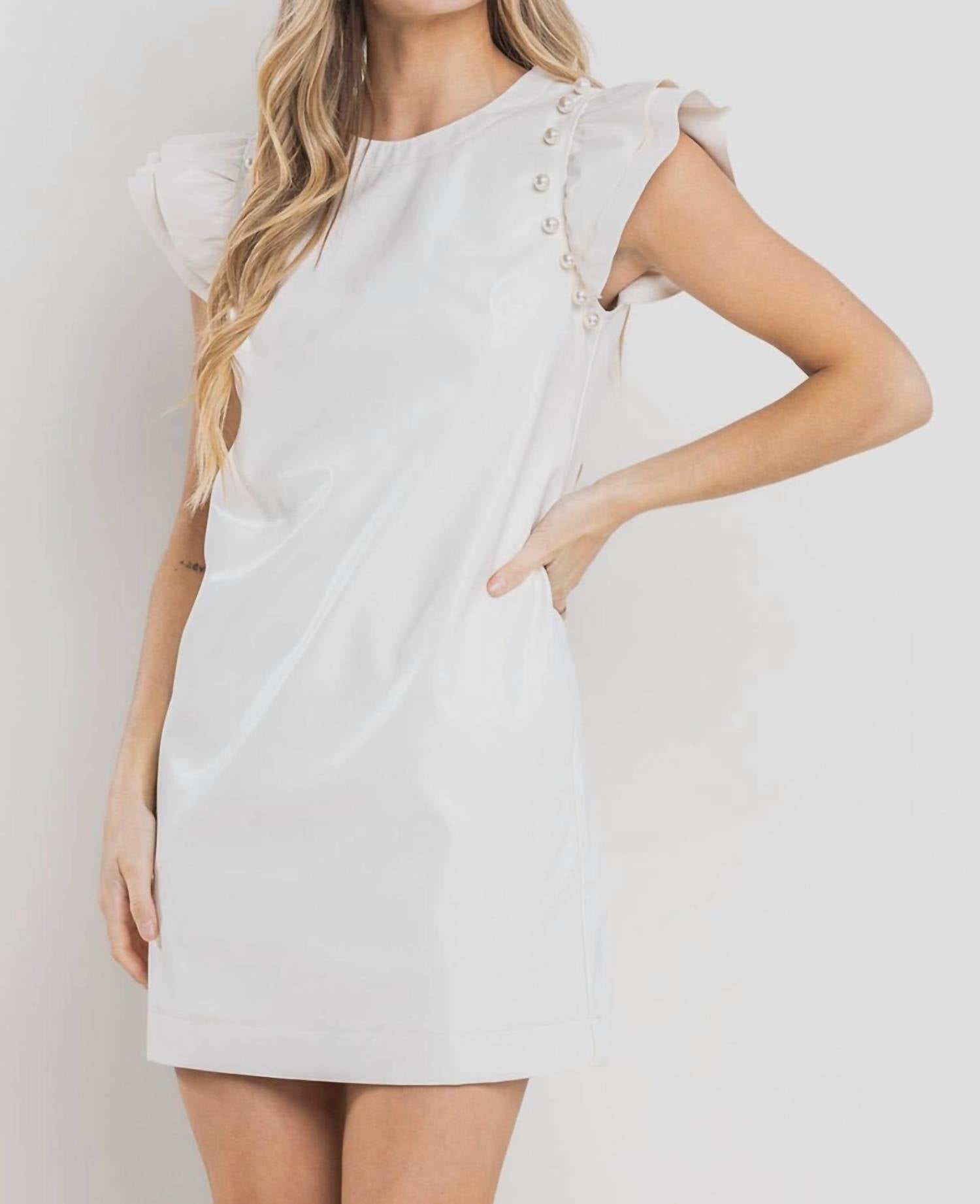 Ces Femme - Soft Faux Leather Mini Dress