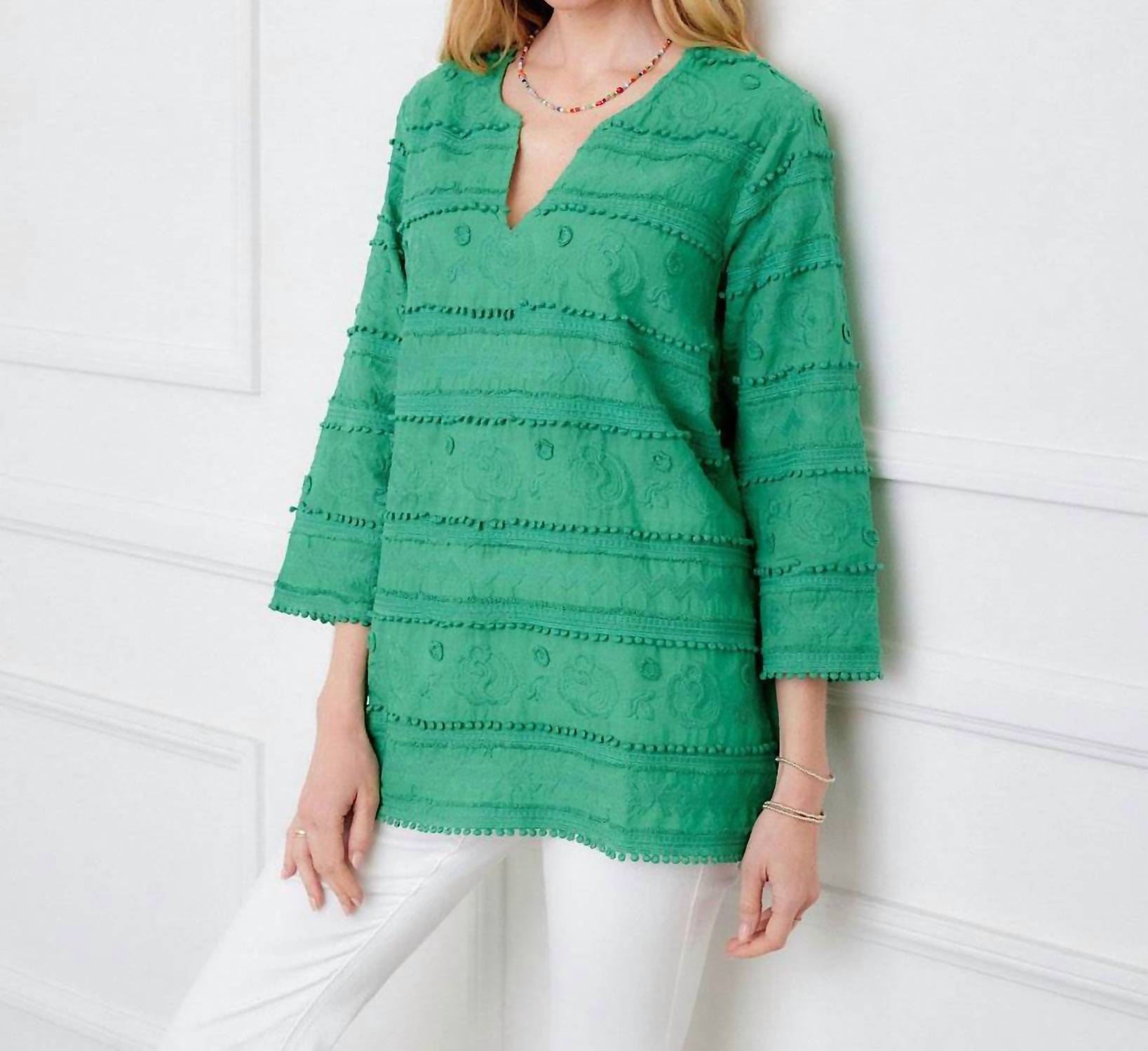 Karen Kane - 3/4 Sleeve Embroidered Tunic