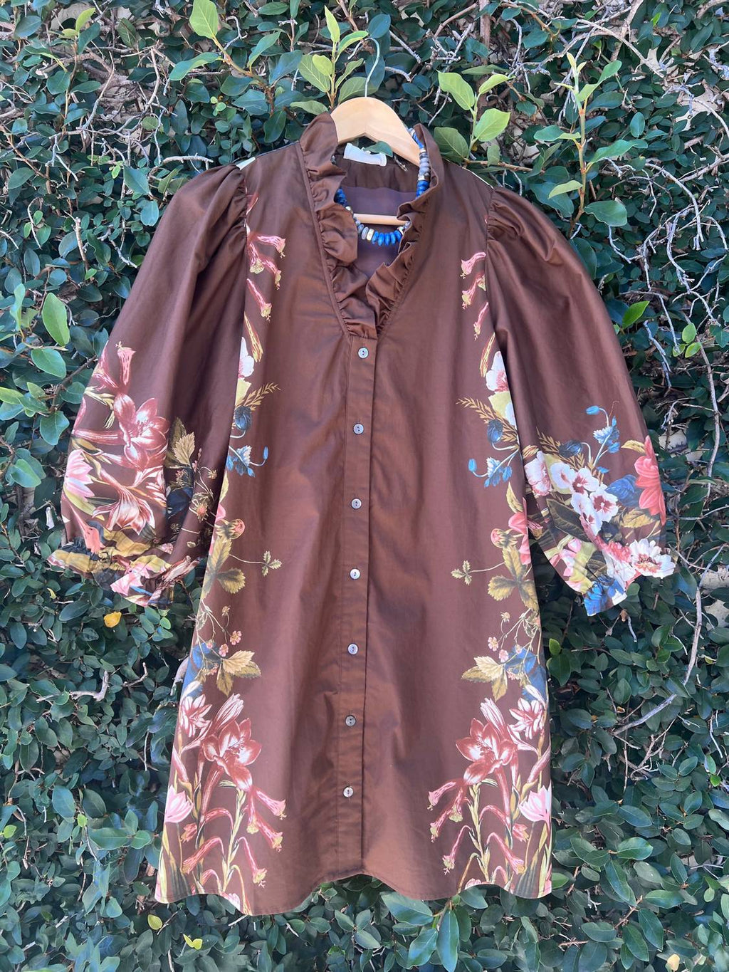 Entro - Button Front Botanical Dress
