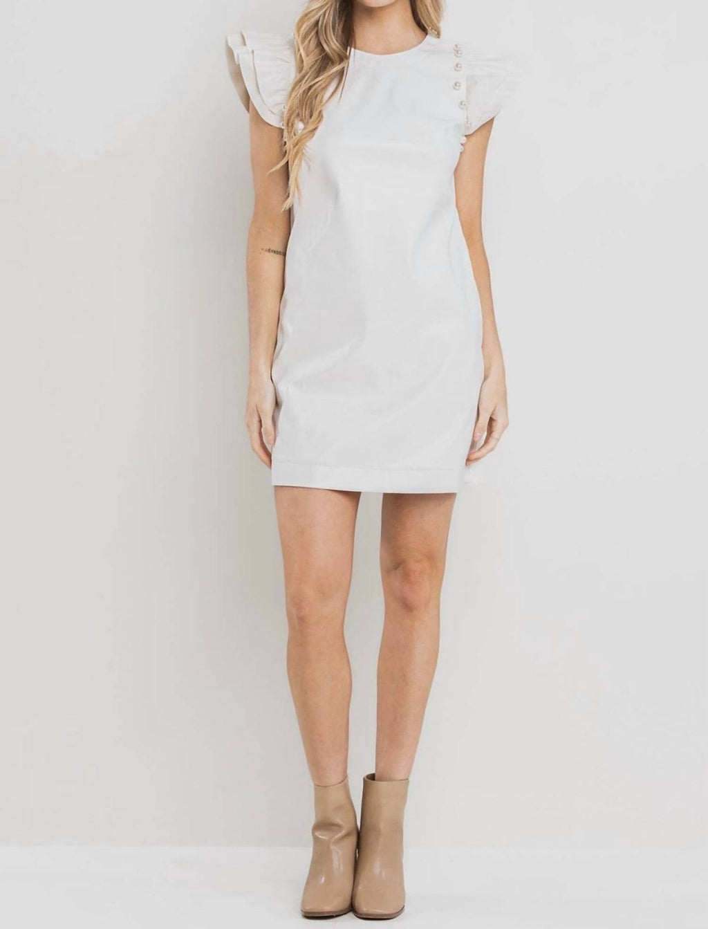 Ces Femme - Soft Faux Leather Mini Dress