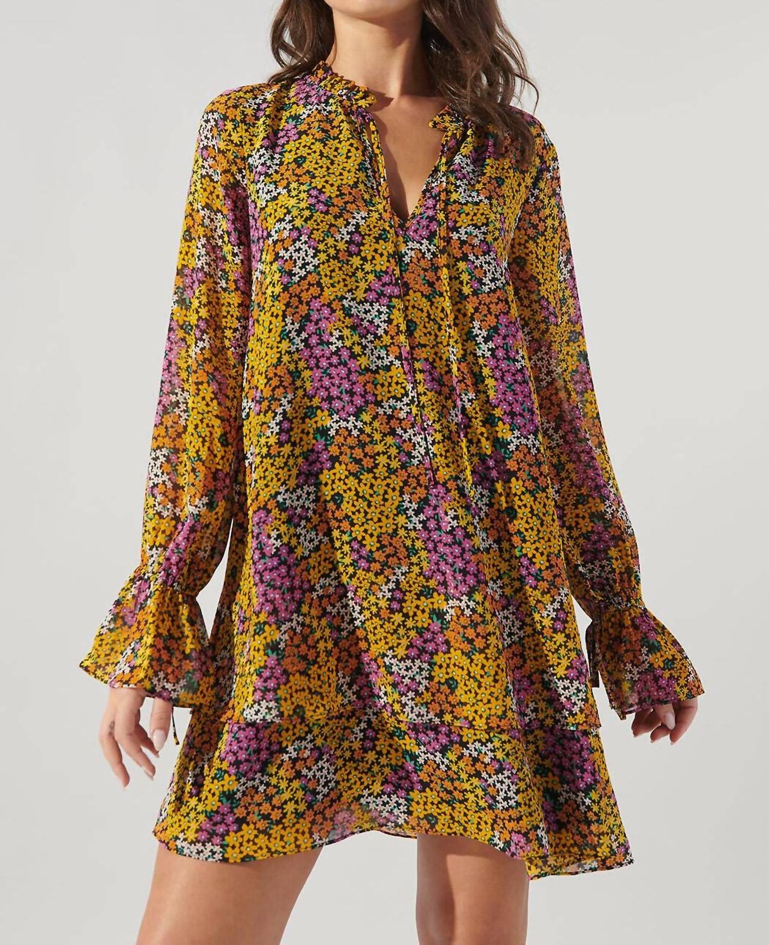 Sugarlips - Hitachi Floral Karyssa Double Layer Trapeze Dress