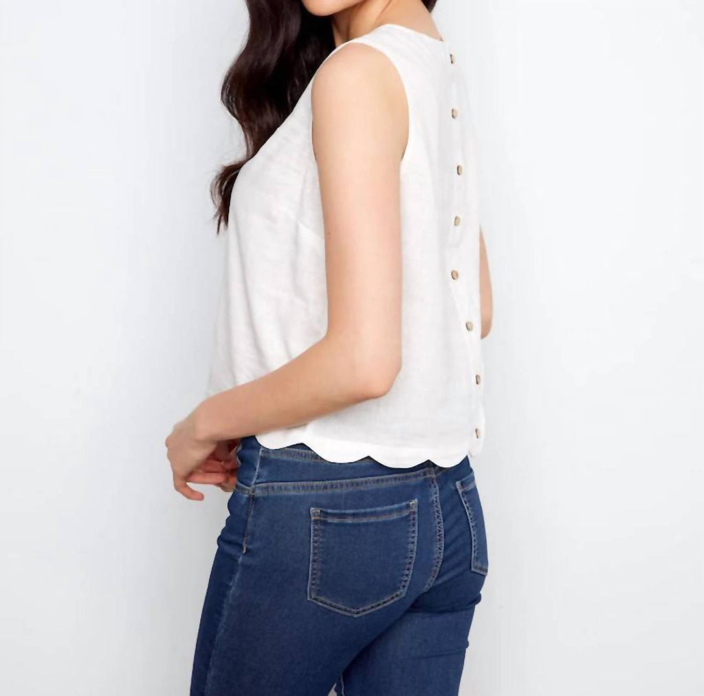 Charlie B - Sleeveless With Scalloped Edge Top