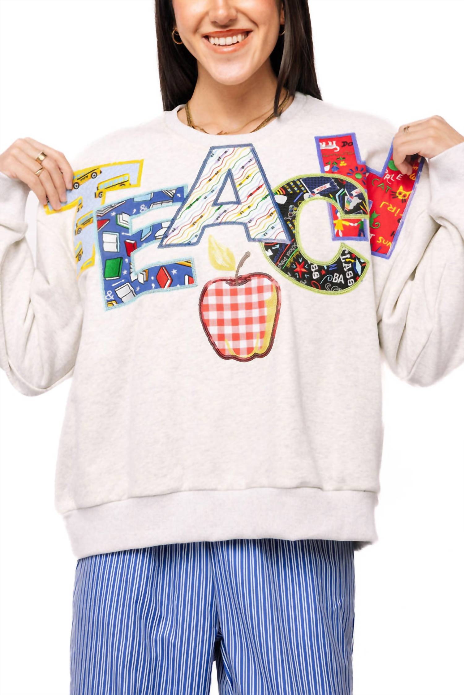 Queen Of Sparkles - Fabric Teach Apple Sweatshirt