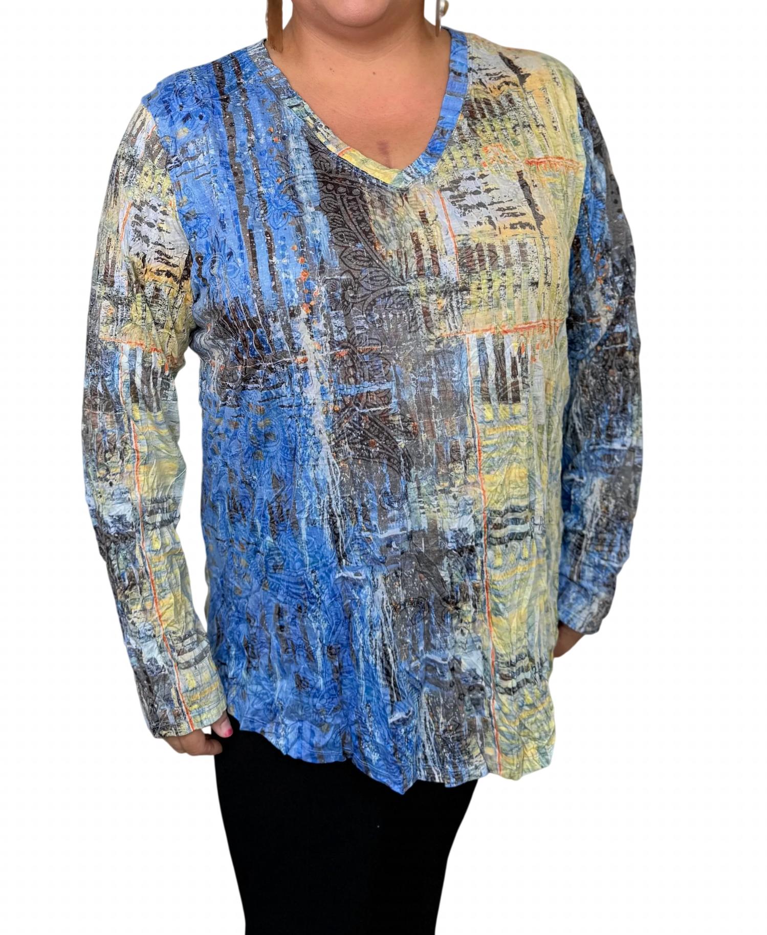 Shana Apparel - Long Sleeve Crinkle Tunic Top