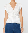 Current Air - V-neck Pleated Top