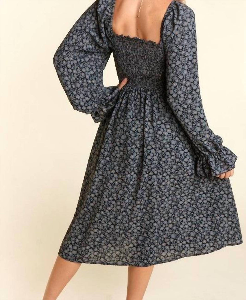 Haptics - Ditzy Flower Fit And Flare Babydoll Dress