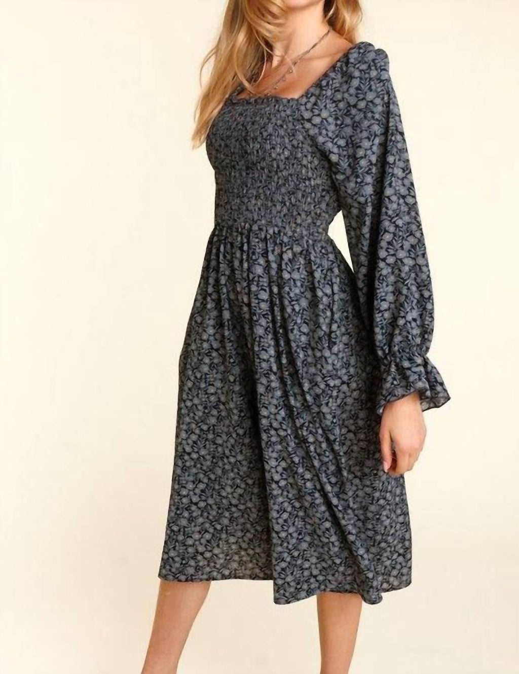 Haptics - Ditzy Flower Fit And Flare Babydoll Dress