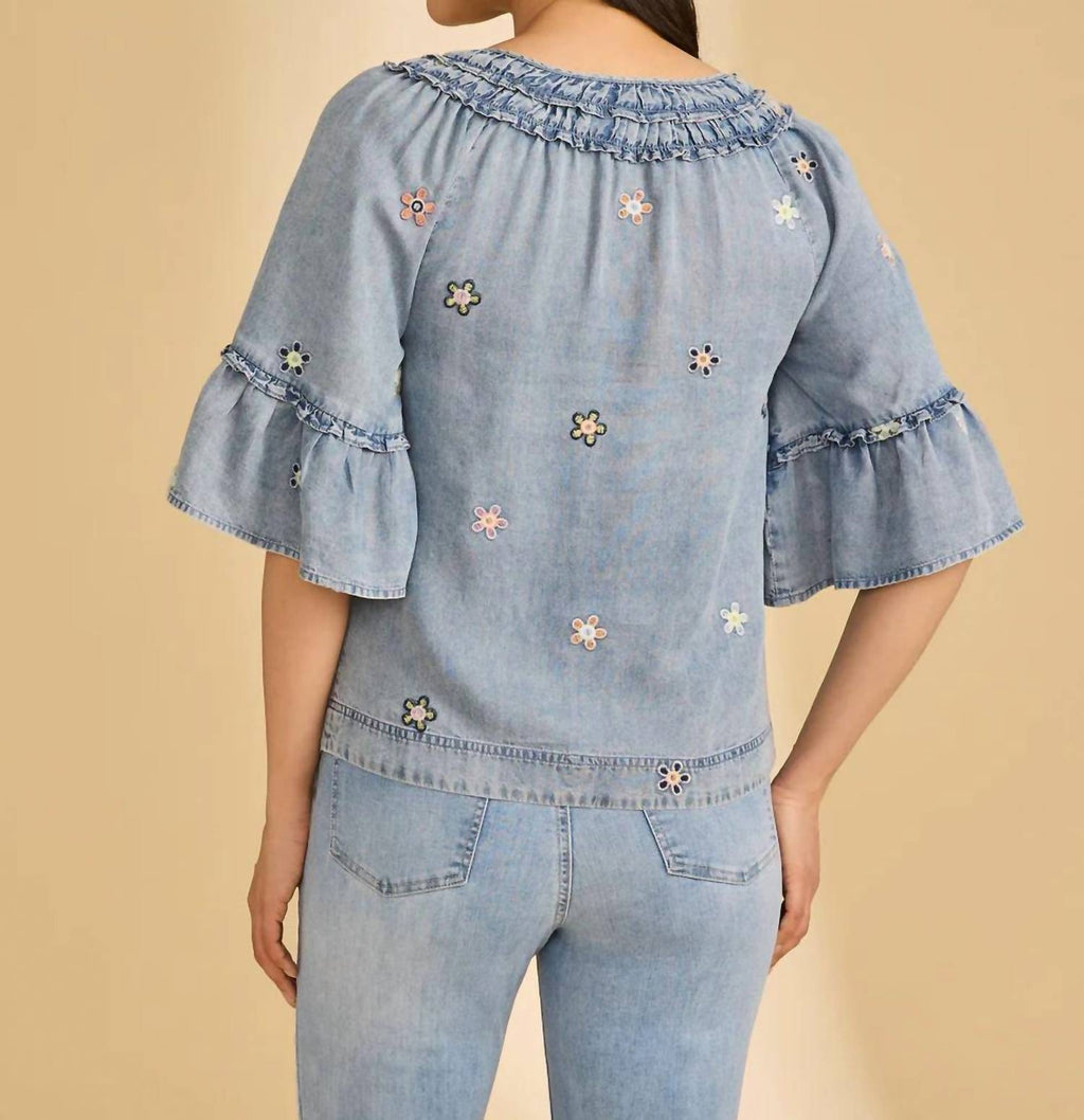 Fdj - Ruffle Denim Blouse