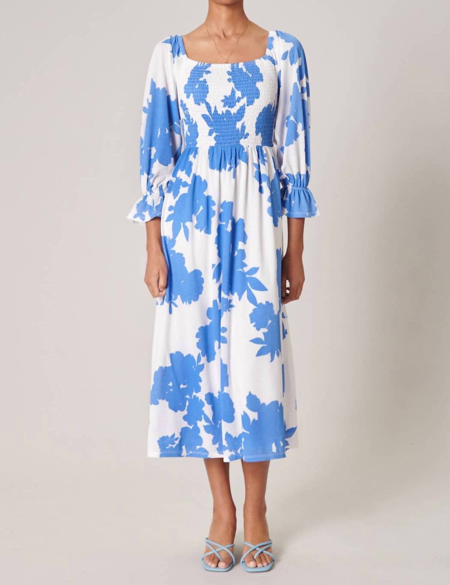 Sugarlips - Calypso Floral Denni Smocked Midi Dress