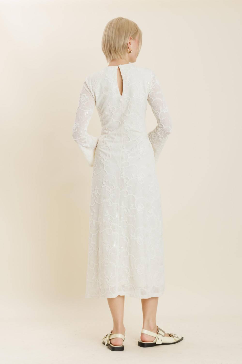 Aureum - Women's Floral Knit Maxi Dress