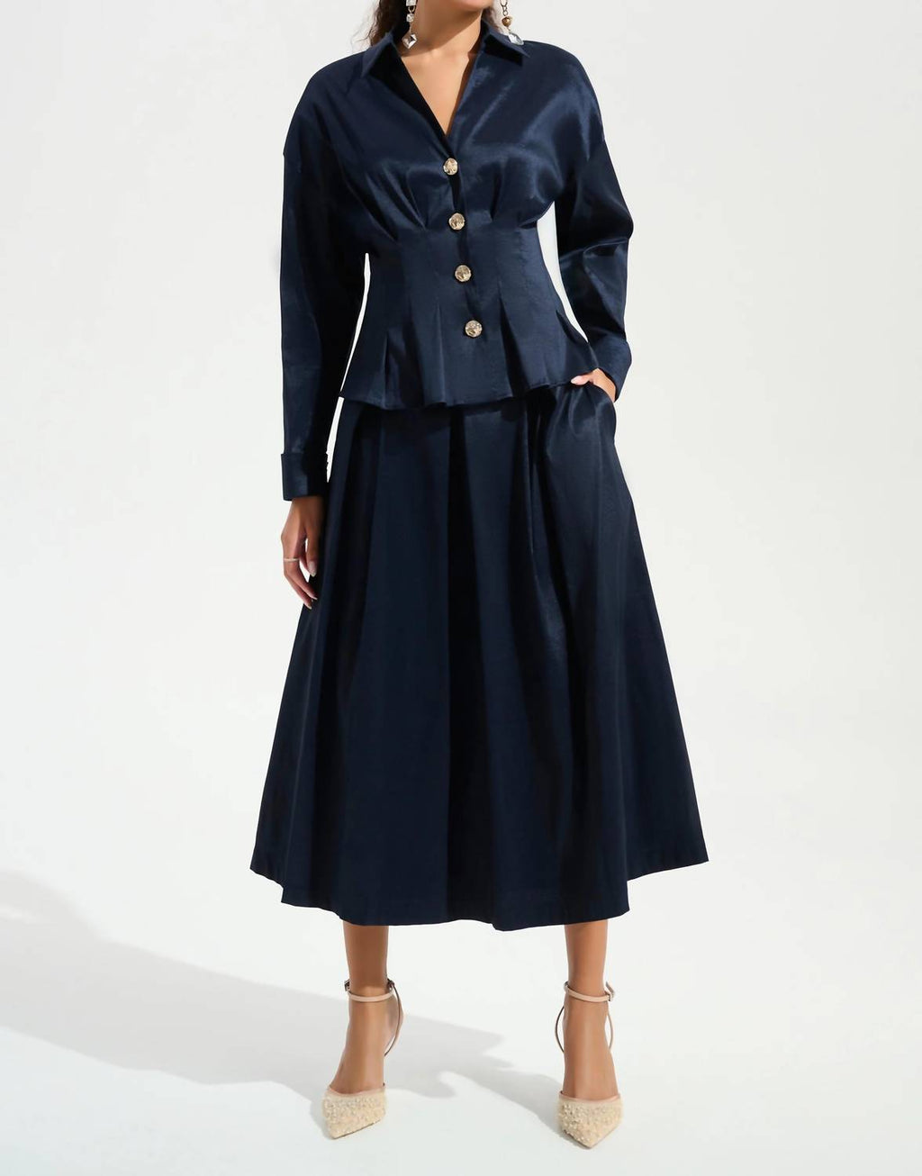 Joseph Ribkoff - Stretch Taffeta Fit & Flare Blouse
