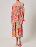 Sugarlips - Francesca Wildflower Denni Smocked Midi Dress