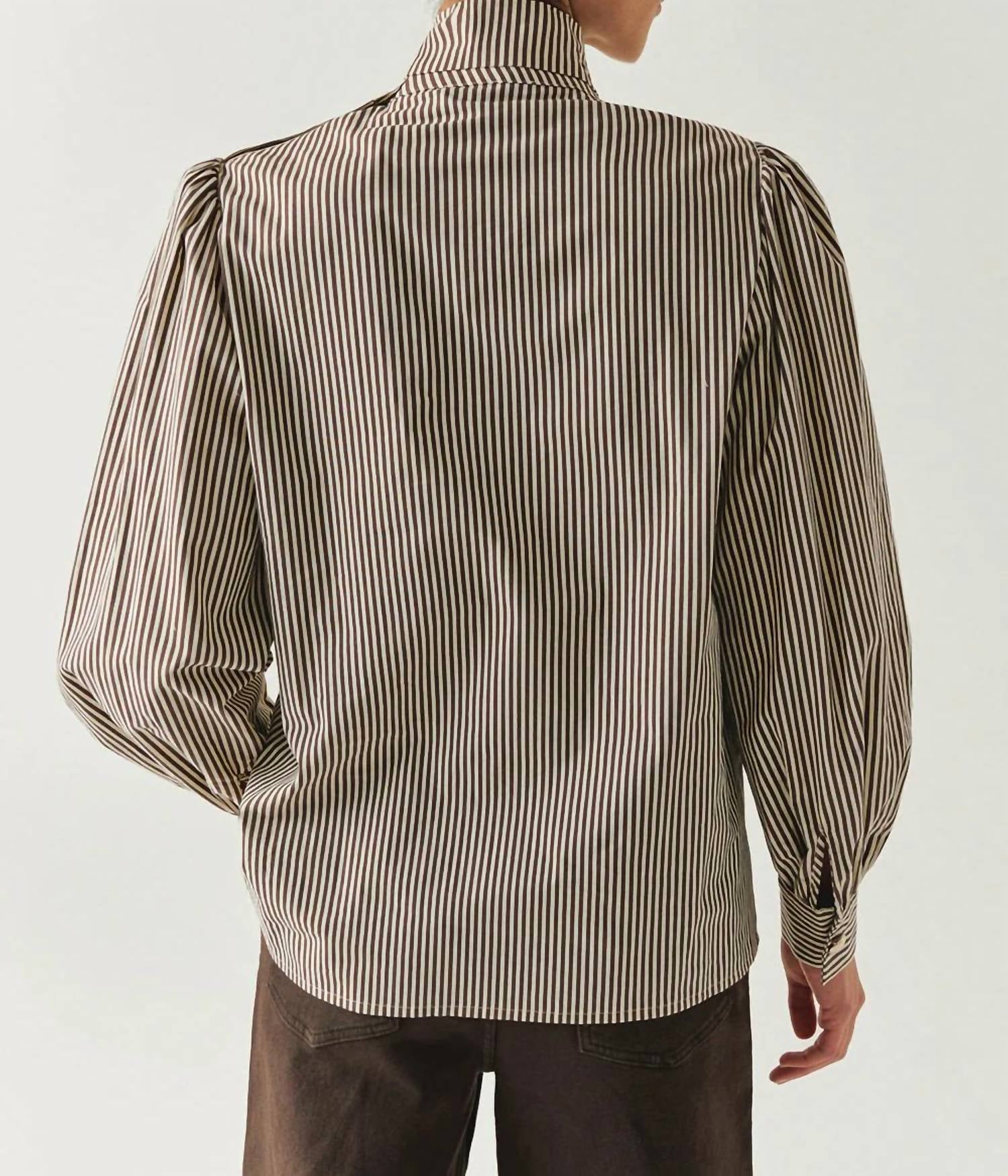 Exquise - High Neck Cotton Blouse