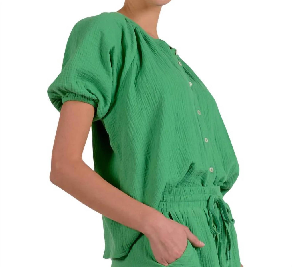 Elan - Short Sleeve Gauze Top